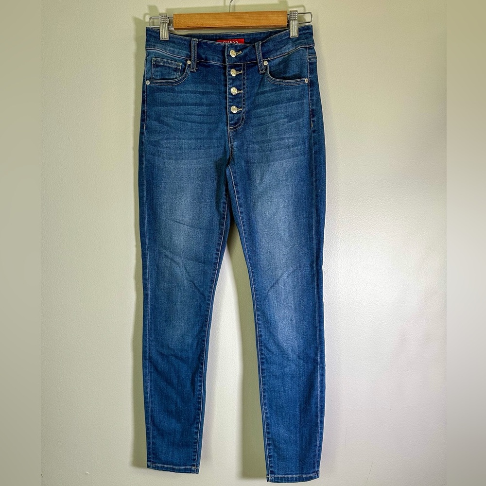 Guess Jeans High Rise Button Fly Skinny Jeans